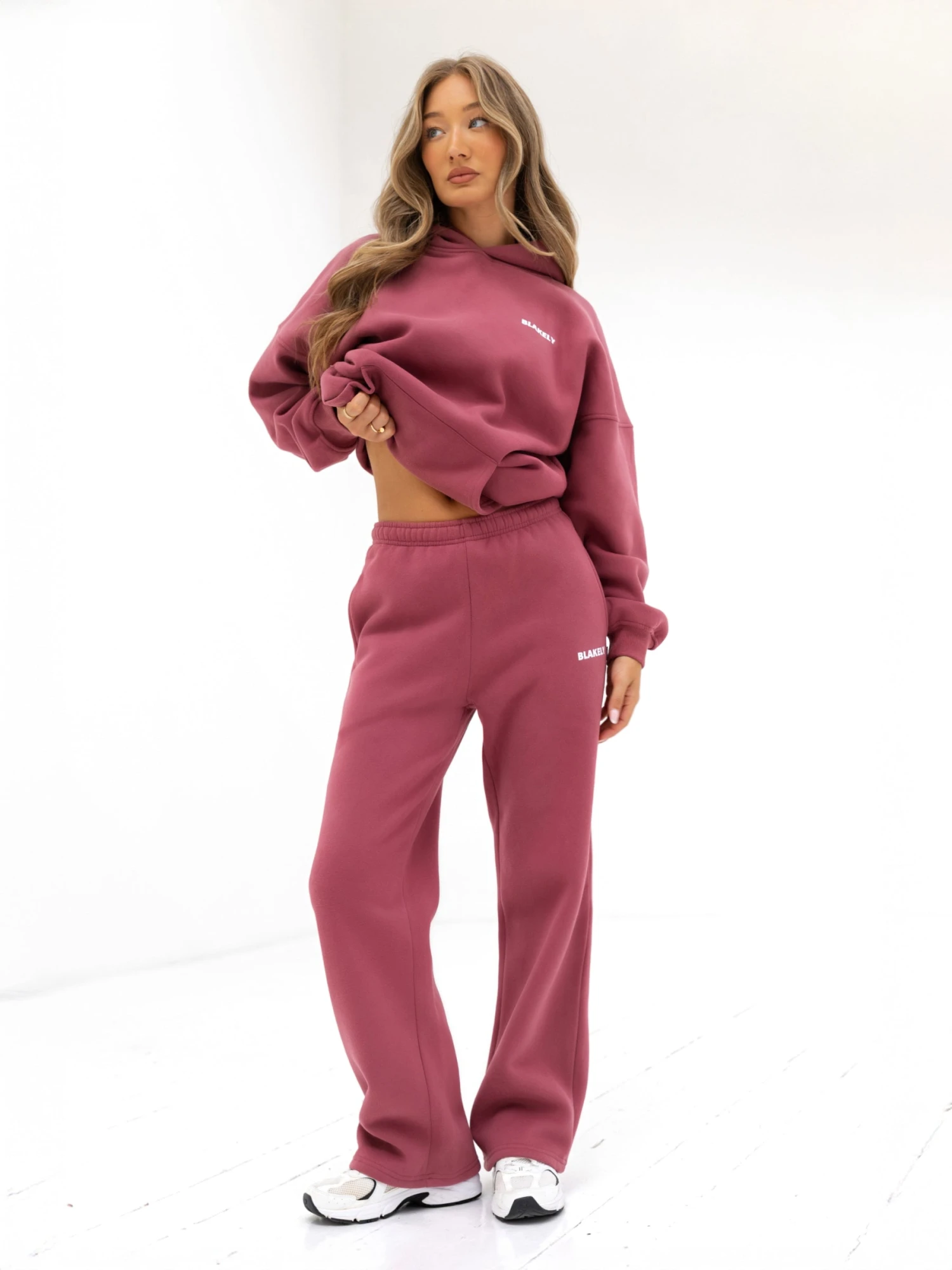 Amelie Wide Leg Sweatpants - Dark Pink 5 Amelie Wide Leg Sweatpants - Dark Pink - Image 3