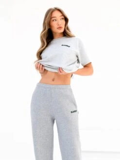 Cloud Print Wide Leg Sweatpants - Marl Grey 13 Cloud Print Wide Leg Sweatpants - Marl Grey -Blakely 3470MARL01D