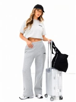 Cloud Print Wide Leg Sweatpants - Marl Grey 10 Cloud Print Wide Leg Sweatpants - Marl Grey -Blakely 3470MARL02D