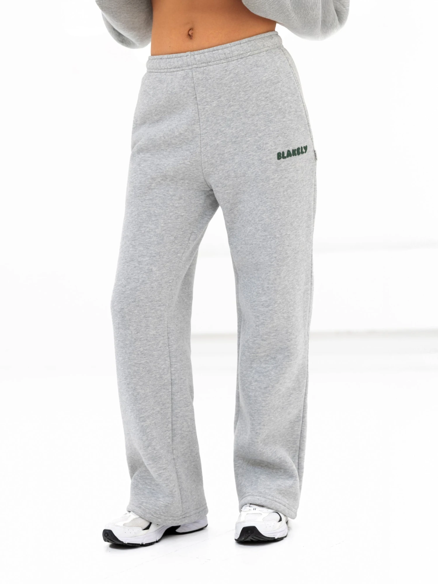 Cloud Print Wide Leg Sweatpants - Marl Grey 3 Cloud Print Wide Leg Sweatpants - Marl Grey