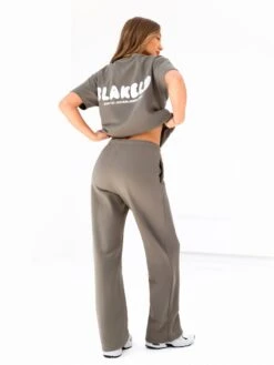 Cloud Print Wide Leg Sweatpants - Safari Green -Blakely 3470SAFARI06D