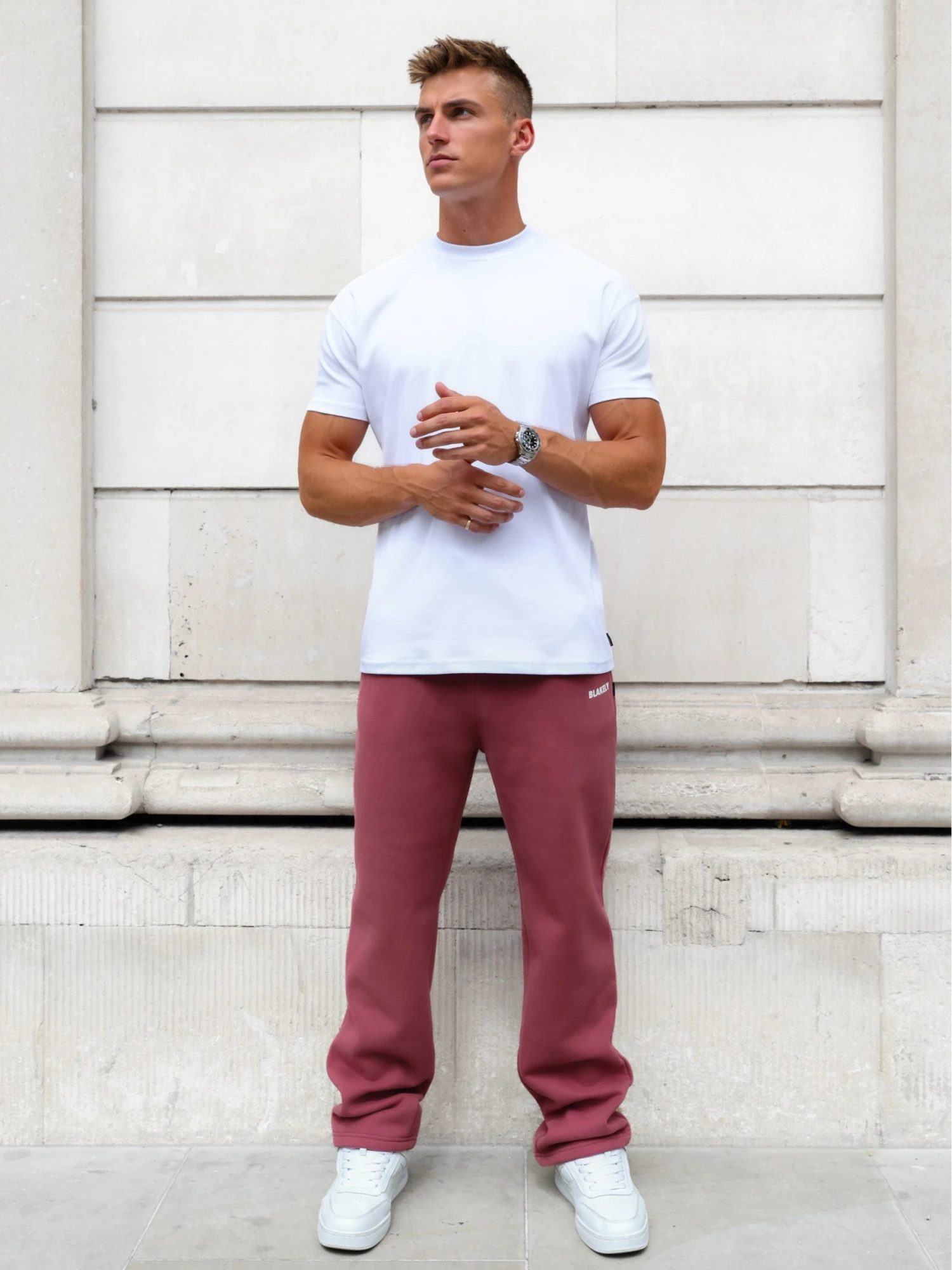 Arlo Wide Leg Sweatpants - Dark Pink 5 Arlo Wide Leg Sweatpants - Dark Pink - Image 3