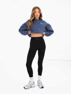 Off Duty Cropped Jumper - Steel Blue -Blakely 3580BLUE04D
