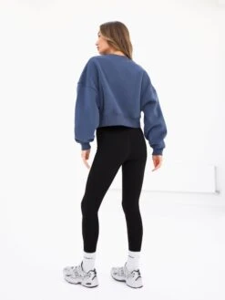 Off Duty Cropped Jumper - Steel Blue -Blakely 3580BLUE05D