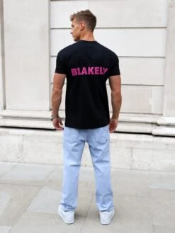 Arlo Relaxed T-Shirt - Black & Pink -Blakely 3619BLACK02D