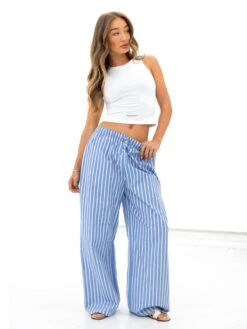Kiara Stripe Trousers - Blue -Blakely 3640 1BLUE05D