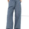 Kiara Stripe Trousers - Navy