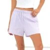 Elodie Stripe Shorts - Purple -Blakely 3641PURPLE06LEADD