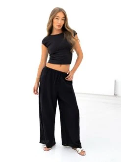 Mila Wide Leg Trousers - Black -Blakely 3644BLACK05D