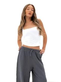 Mila Wide Leg Trousers - Charcoal -Blakely 3644CHARCOAL02D