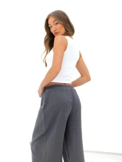 Mila Wide Leg Trousers - Charcoal -Blakely 3644CHARCOAL05D