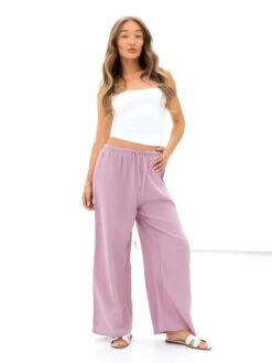 Mila Wide Leg Trousers - Dusty Pink 13 Mila Wide Leg Trousers - Dusty Pink -Blakely 3644PINK05D