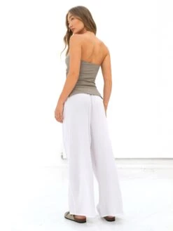 Mila Wide Leg Trousers - White -Blakely 3644WHITE03D