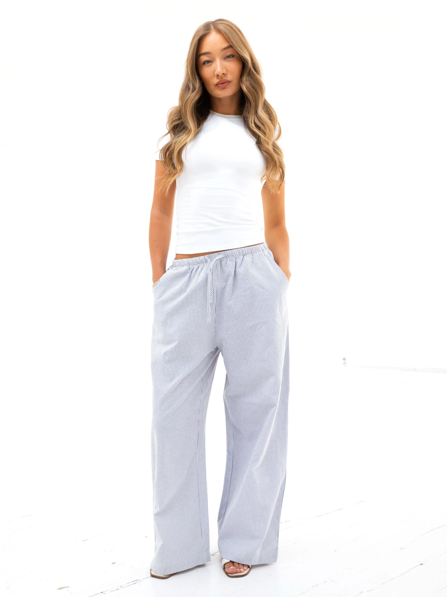 Lola Stripe Trousers - Grey 5 Lola Stripe Trousers - Grey - Image 3