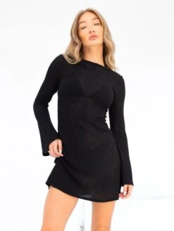 Crochet Mini Dress - Black -Blakely 3685BLACKLEADD