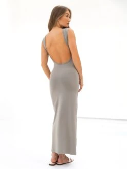 Solea Backless Maxi Dress - Neutral Grey