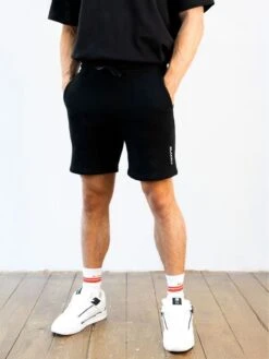 Italic Linear Relaxed Jogger Shorts - Black -Blakely 378IBLACKVERTICAL03D