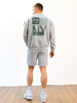 Italic Linear Relaxed Jogger Shorts - Marl Grey -Blakely 378IMARLGREYVERTICAL03D