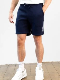 Italic Linear Relaxed Jogger Shorts - Navy