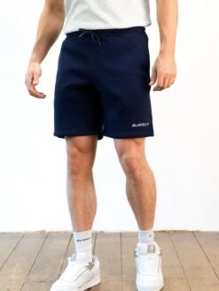 Italic Relaxed Jogger Shorts - Navy