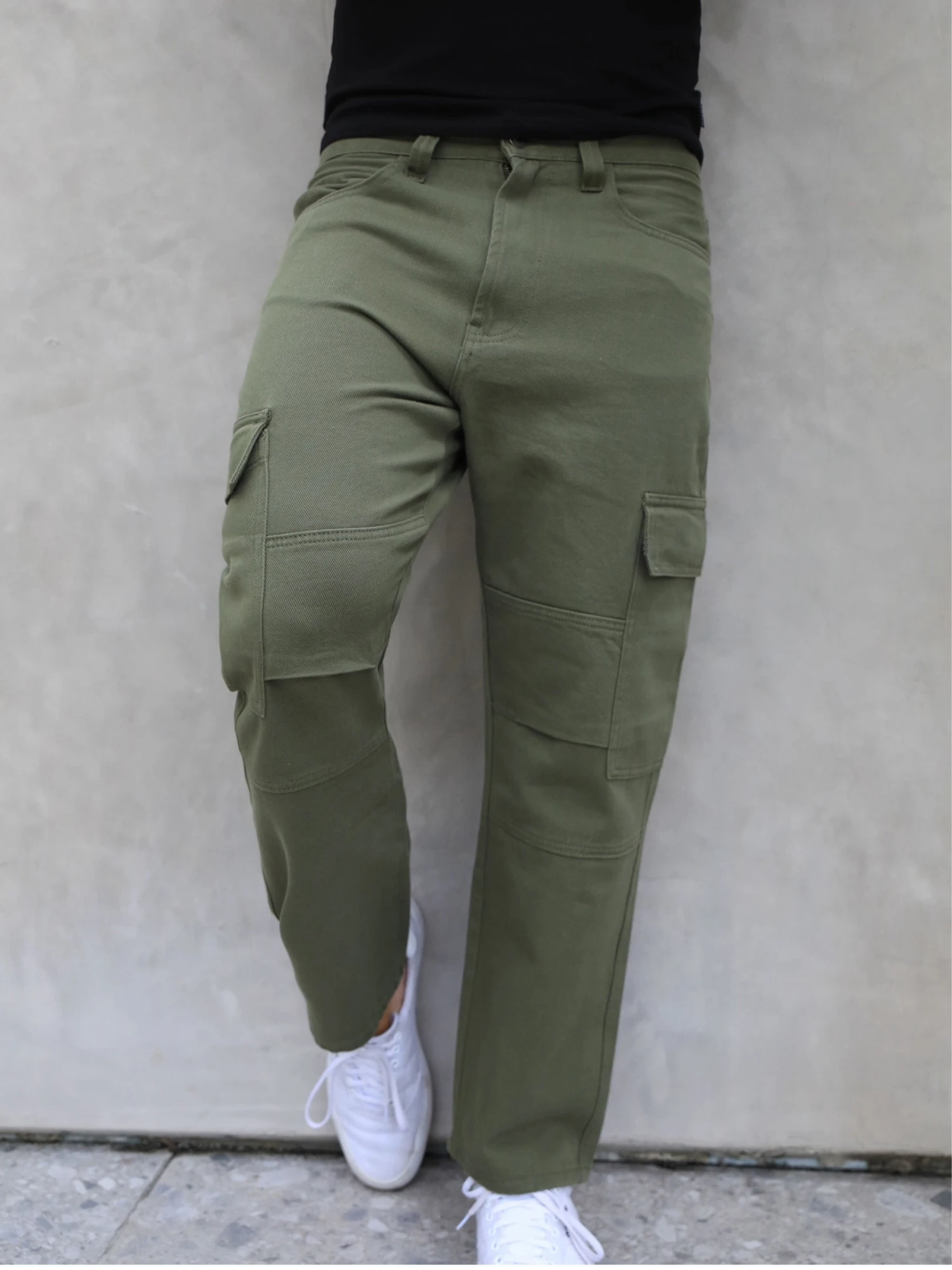 Relaxed Cargo Trousers - Khaki Green 5 Relaxed Cargo Trousers - Khaki Green - Image 3