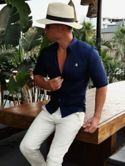 Worcester Fitted Stretch Shirt - Navy -Blakely 595AWorcesterHat