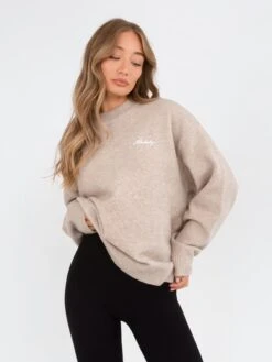 Oversized Knitted Jumper - Toasted Taupe -Blakely 6041Beige 02D