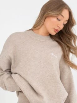 Oversized Knitted Jumper - Toasted Taupe -Blakely 6041Beige 07D