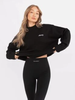 Oversized Knitted Jumper - Black 13 Oversized Knitted Jumper - Black -Blakely 6041Black 04D