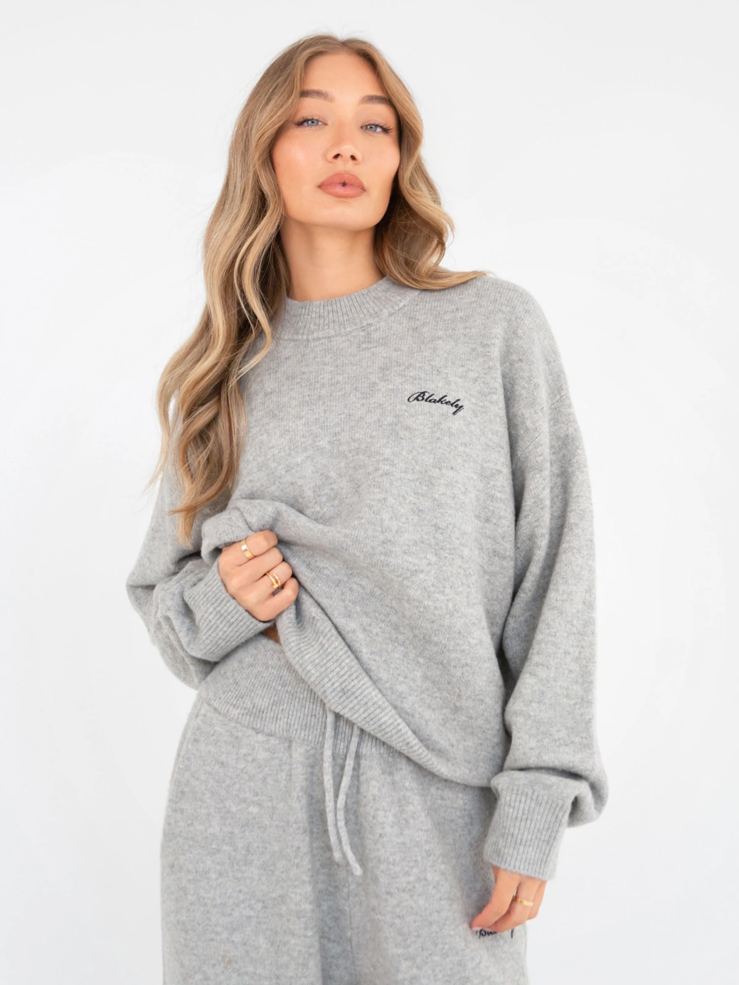 Oversized Knitted Jumper - Marl Grey 8 Oversized Knitted Jumper - Marl Grey - Image 6