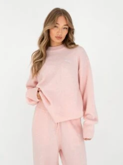 Oversized Knitted Jumper - Marshmallow Pink -Blakely 6041Pink 07D