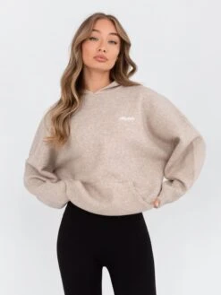 Oversized Knitted Hoodie - Toasted Taupe -Blakely 6067Beige 03D