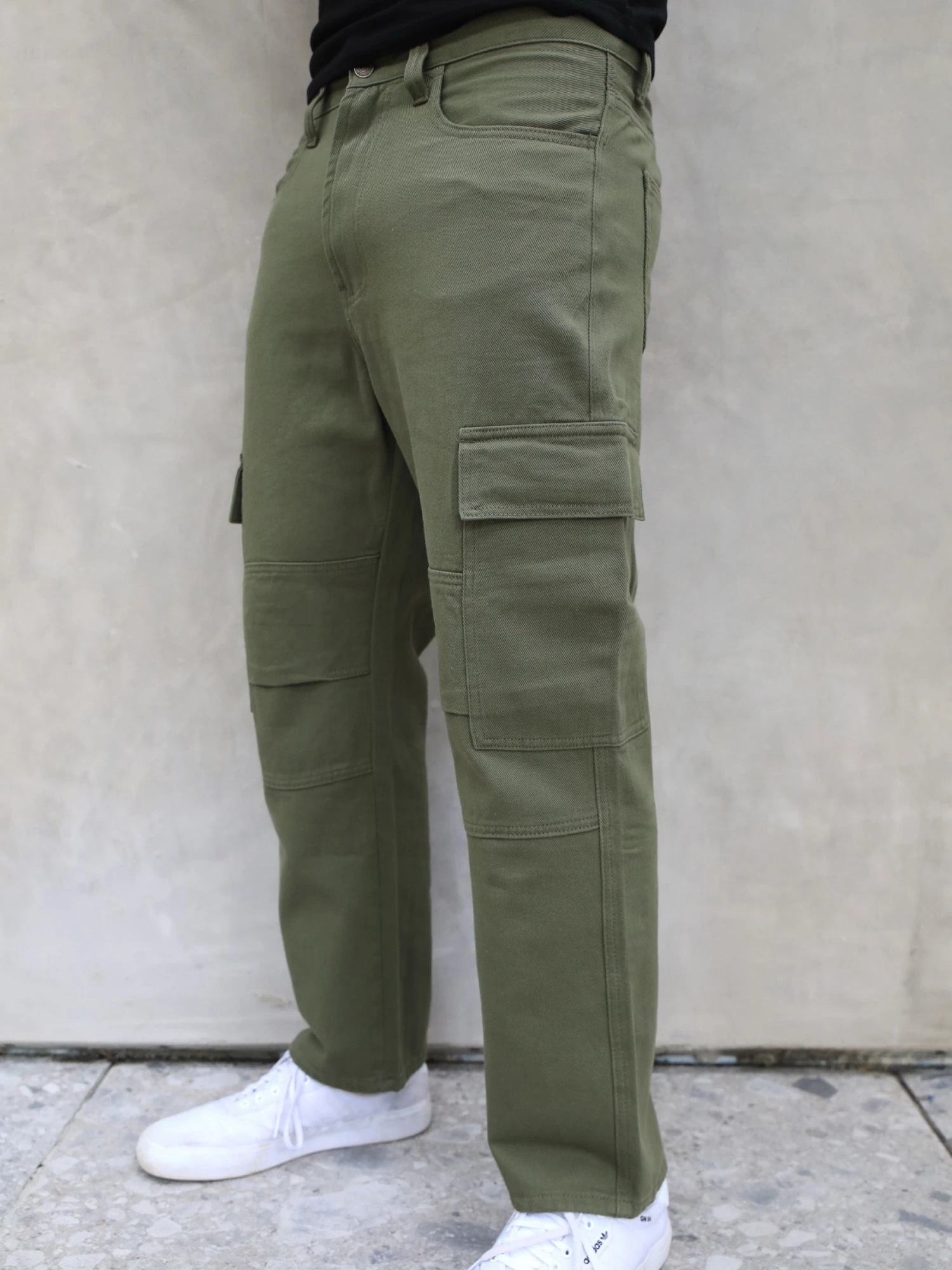 Relaxed Cargo Trousers - Khaki Green 6 Relaxed Cargo Trousers - Khaki Green - Image 4