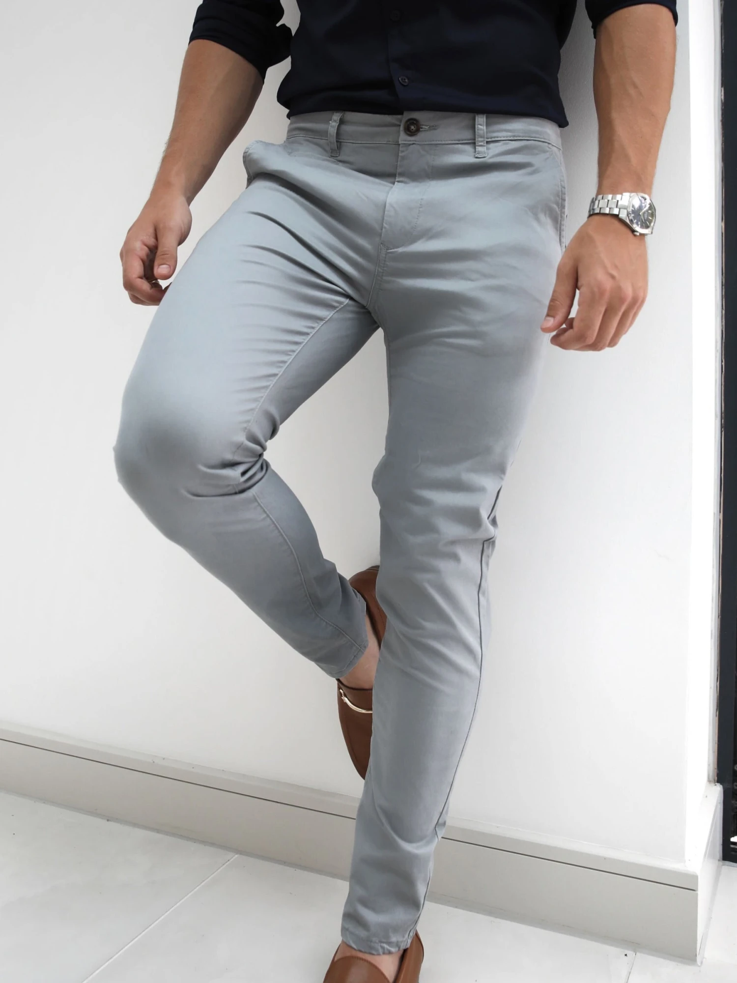 Stretch Chino - Light Grey 5 Stretch Chino - Light Grey - Image 3