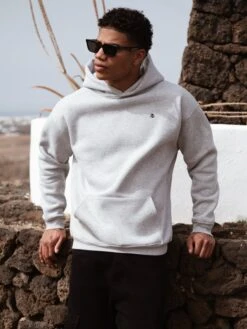 Anchor Relaxed Hoodie - Marl Grey -Blakely 836ALightGrey01
