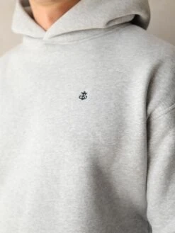 Anchor Relaxed Hoodie - Marl Grey -Blakely 836AMarlWhite 03D