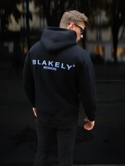 Members Relaxed Hoodie - Black & Blue -Blakely 836MBlackB 02D