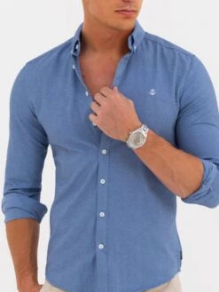 Dallas Long Sleeve Shirt - Denim Blue -Blakely A250DENIMBLUE01D