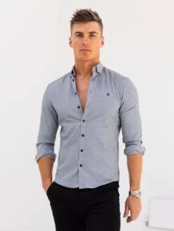 Dallas Long Sleeve Shirt - Grey -Blakely A250GREY05D