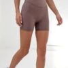 Studio Crossover Shorts - Mauve Brown 1 Studio Crossover Shorts - Mauve Brown -Blakely B601LightBrown 02LEADD