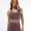 Studio Halter Neck Bra - Mauve Brown