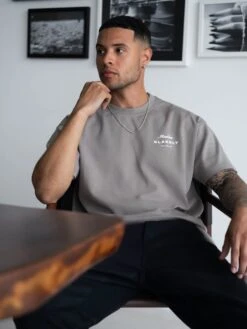 Italia Relaxed T-Shirt - Stone Grey 10 Italia Relaxed T-Shirt - Stone Grey -Blakely Brand2 05D