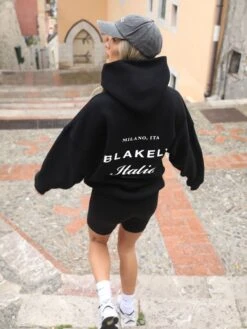 Italia Oversized Hoodie - Black -Blakely Brand 17D 93af25f3 9963 4668 a00c 6f4532e0c07d