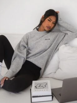 Oversized Knitted Jumper - Marl Grey 9 Oversized Knitted Jumper - Marl Grey -Blakely Brand 25D 2d8053ab f1df 47df bda9 16ef7a58a7f0