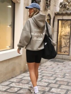 Italia Oversized Hoodie - Stone Grey 11 Italia Oversized Hoodie - Stone Grey -Blakely Brand 43D