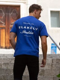 Italia Relaxed T-Shirt - Cobalt Blue -Blakely Brand 45D