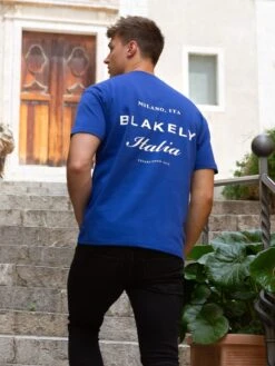 Italia Relaxed T-Shirt - Cobalt Blue -Blakely Brand 46D