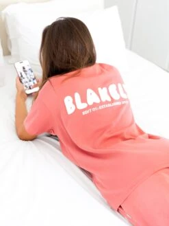 Cloud Print Oversized T-Shirt - Sunrise Coral -Blakely CLOUDBRAND2D 4