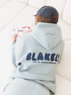 Cloud Print Oversized Hoodie - Mineral Blue -Blakely CLOUDBRANDD
