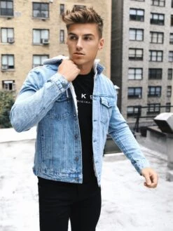 Camden Hooded Denim Jacket - Light Blue -Blakely Camden LightBlue 2D